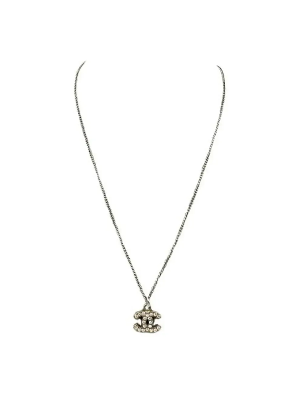 Chanel Pendant Necklace Metal Silver #357868C69B